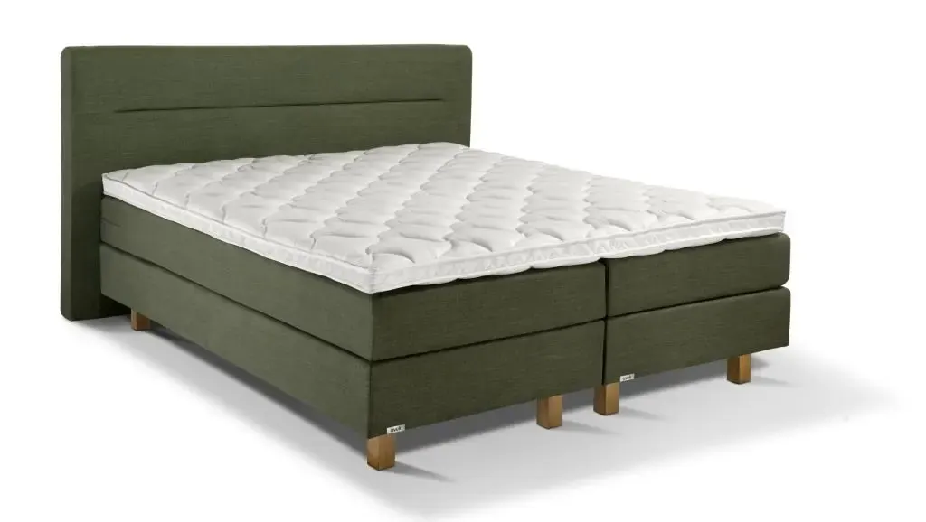 Avek boxspring 1927 in groene streepstof